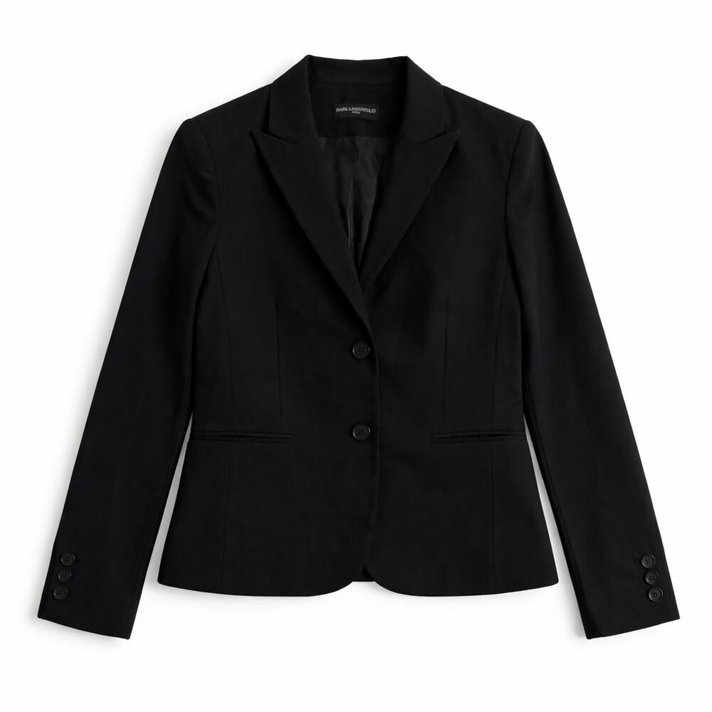 Karl Lagerfeld Black Blazer Elevated Basic Minima… - image 1